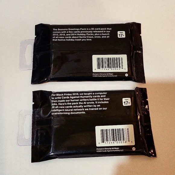 2 NEW Cards Against Humanity  expansion packs - Seasons Greetings and A.I. New - Picture 2 of 2